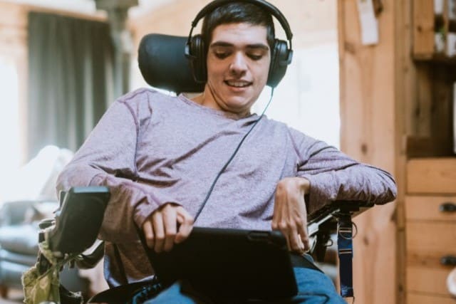 AAC device showing communication symbols